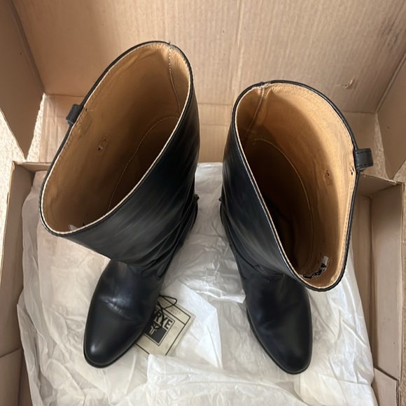 FRYE Lindsay Plate Black Riding Boots 7.5M - Picture 5 of 7